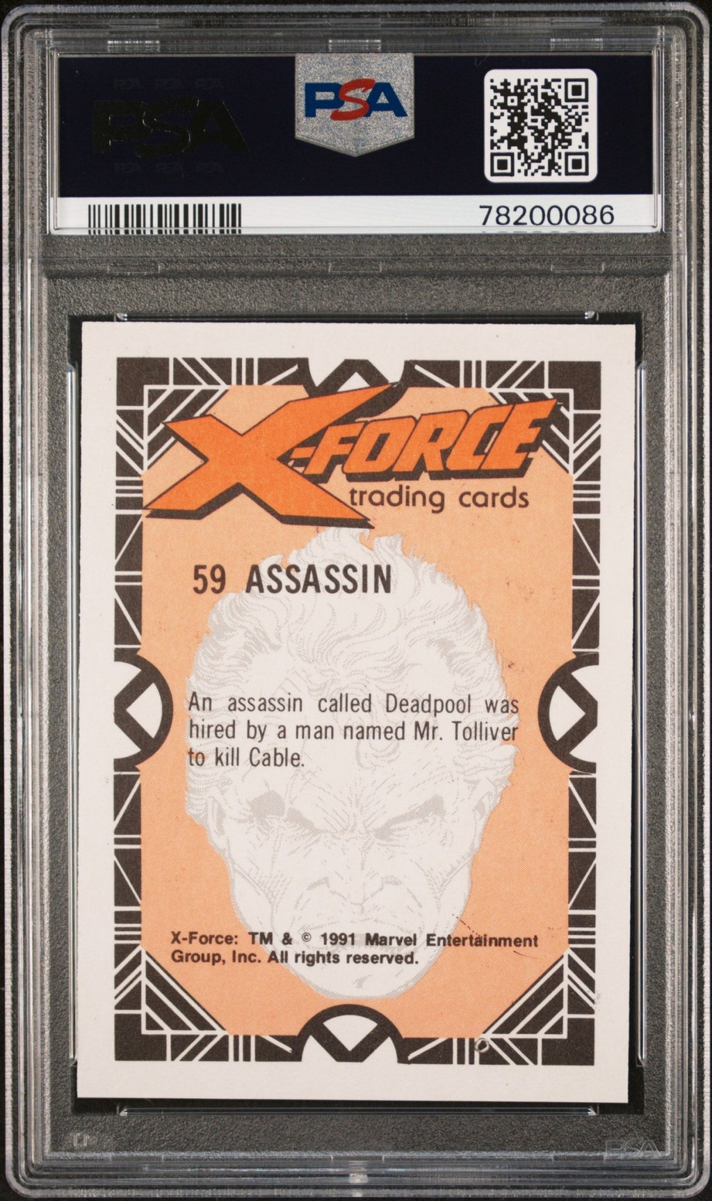 DEADPOOL PSA 8 1991 Comic Images Marvel X-Force Assassin #59 C1 Marvel Base Graded Cards - Hobby Gems