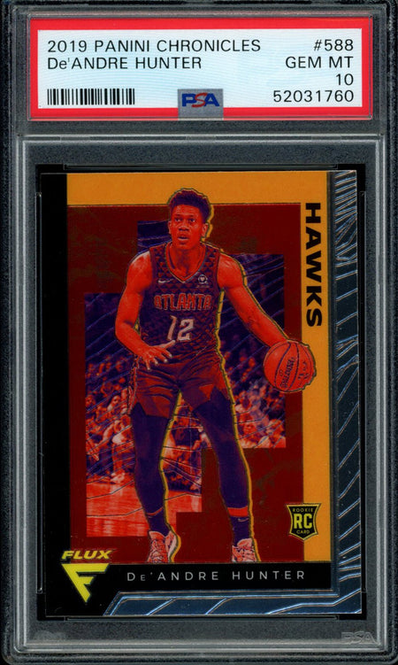 DE'ANDRE HUNTER PSA 10 2019-20 Panini Chronicles RC Flux #588 Basketball Base Graded Cards RC - Hobby Gems