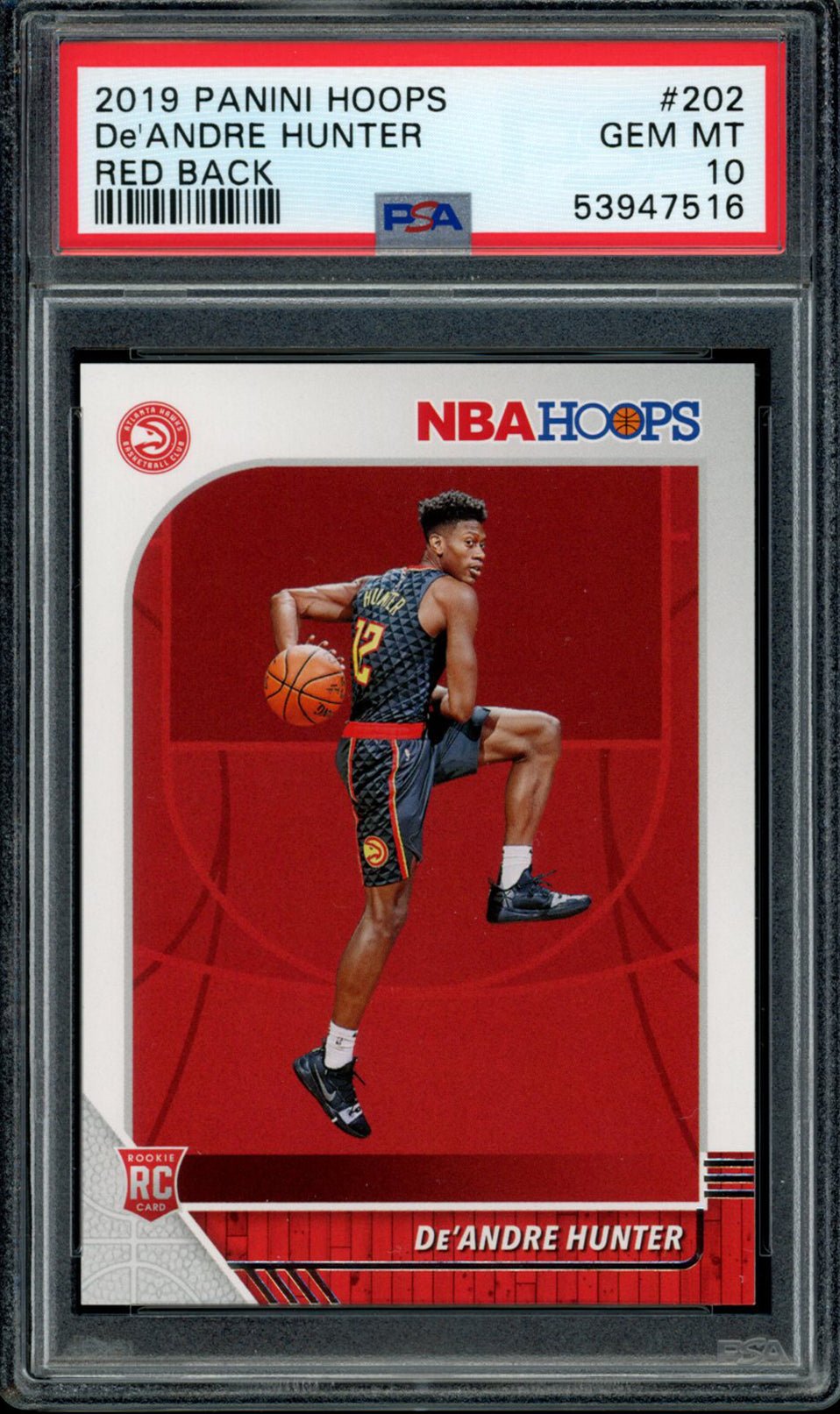 DE'ANDRE HUNTER PSA 10 2019-20 Panini Hoops RC Red Back #202 Low Pop Basketball Graded Cards Parallel RC - Hobby Gems