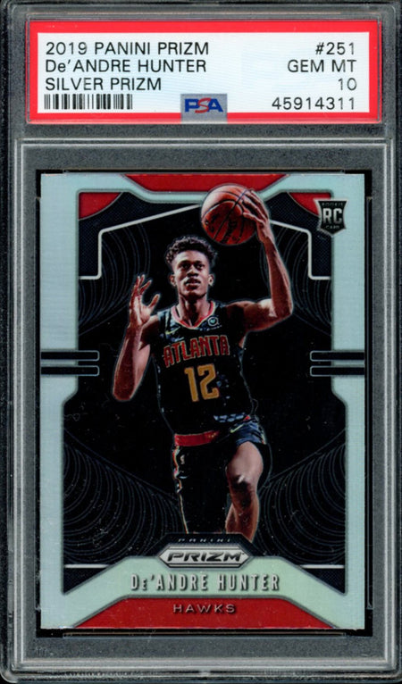 DE'ANDRE HUNTER PSA 10 2019-20 Panini Prizm RC Silver Prizm #251 Basketball Graded Cards Parallel RC - Hobby Gems