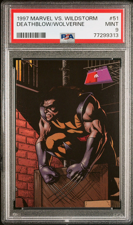 DEATHBLOW / WOLVERINE PSA 9 1997 Marvel vs. Wildstorm #51 Marvel Base Graded Cards - Hobby Gems