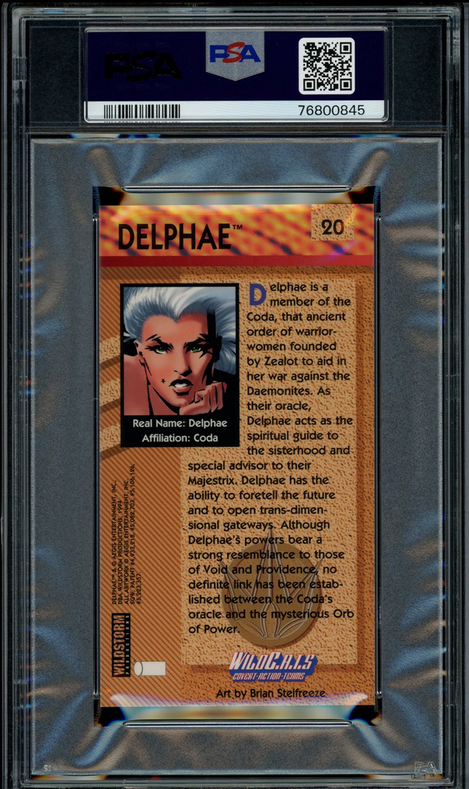 DELPHAE PSA 9 1994 Wildstorm WildC.A.T.S. Widevision #20 WildC.A.T.S. Base Graded Cards - Hobby Gems