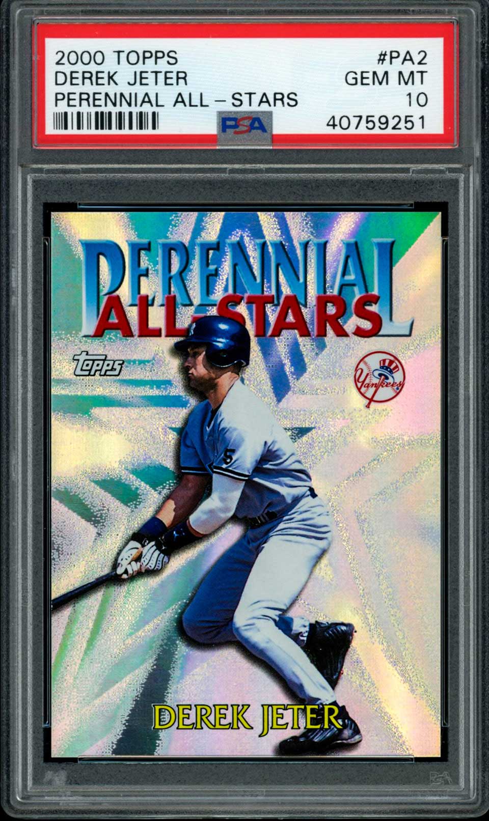 DEREK JETER PSA 10 2000 Topps Perennial All - Stars #PA2 Baseball Graded Cards Insert - Hobby Gems