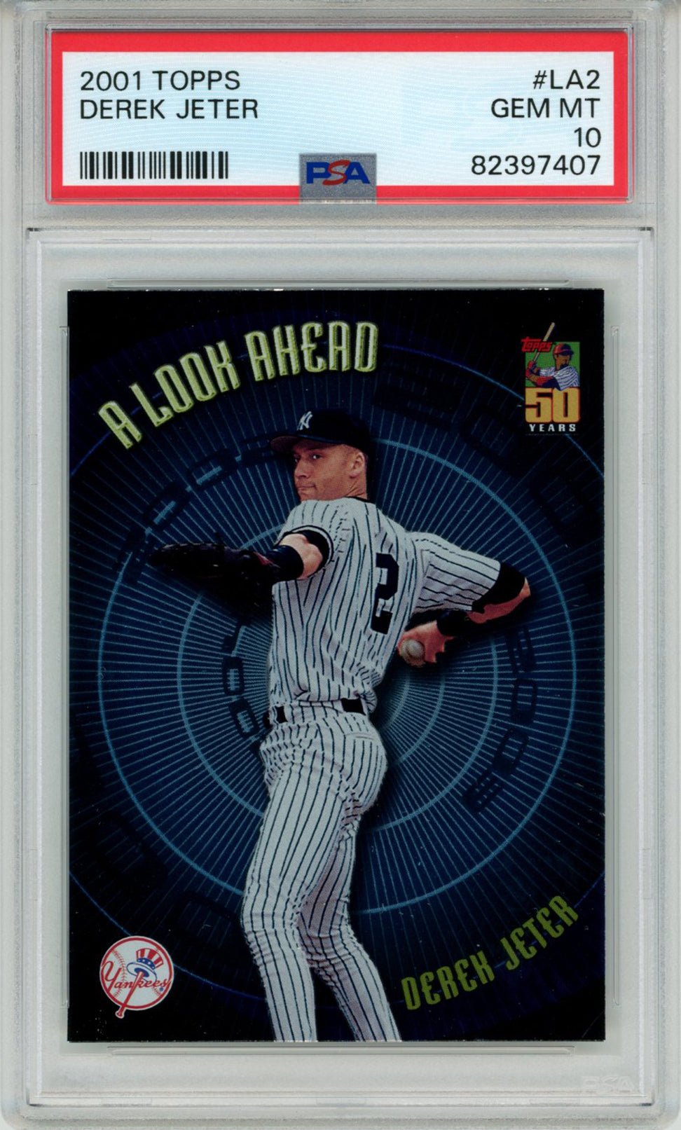 DEREK JETER PSA 10 2001 Topps A Look Ahead #LA2 Baseball Graded Cards Insert - Hobby Gems