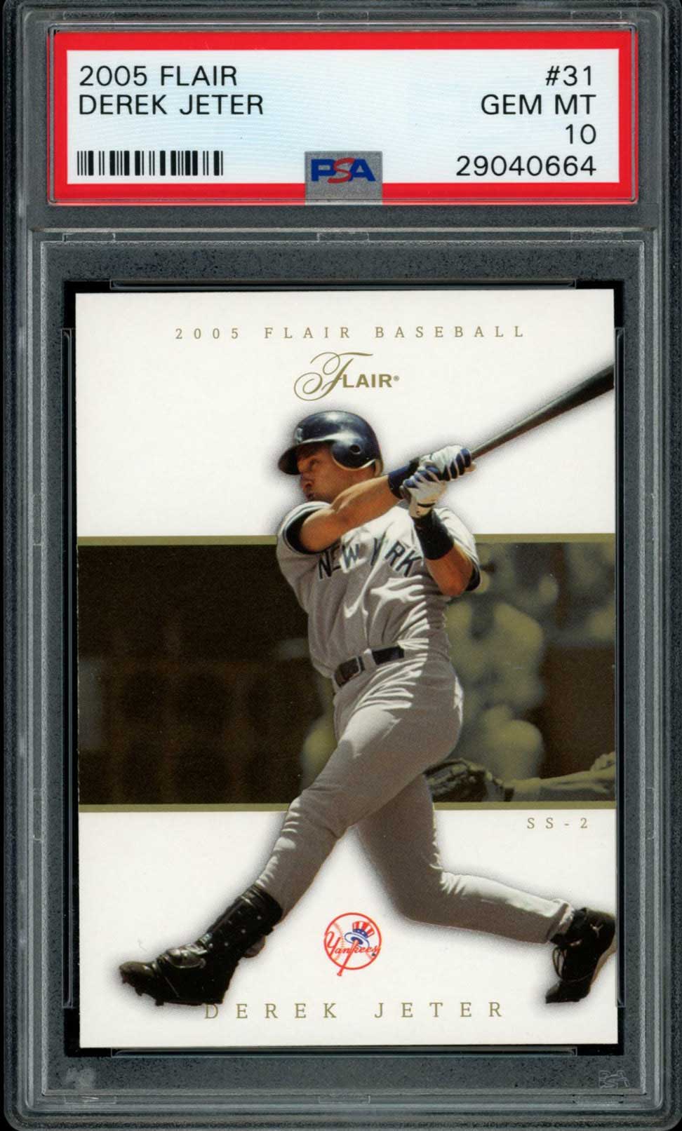 DEREK JETER PSA 10 2005 Flair #31 Baseball Base Graded Cards - Hobby Gems