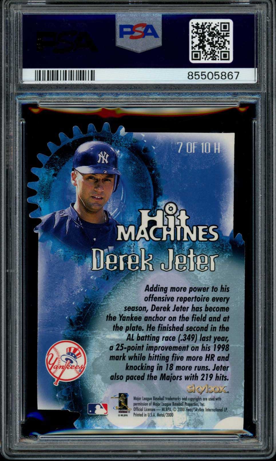 DEREK JETER PSA 8 2000 Metal Hit Machines Die-Cut #7 Baseball Graded Cards Insert - Hobby Gems