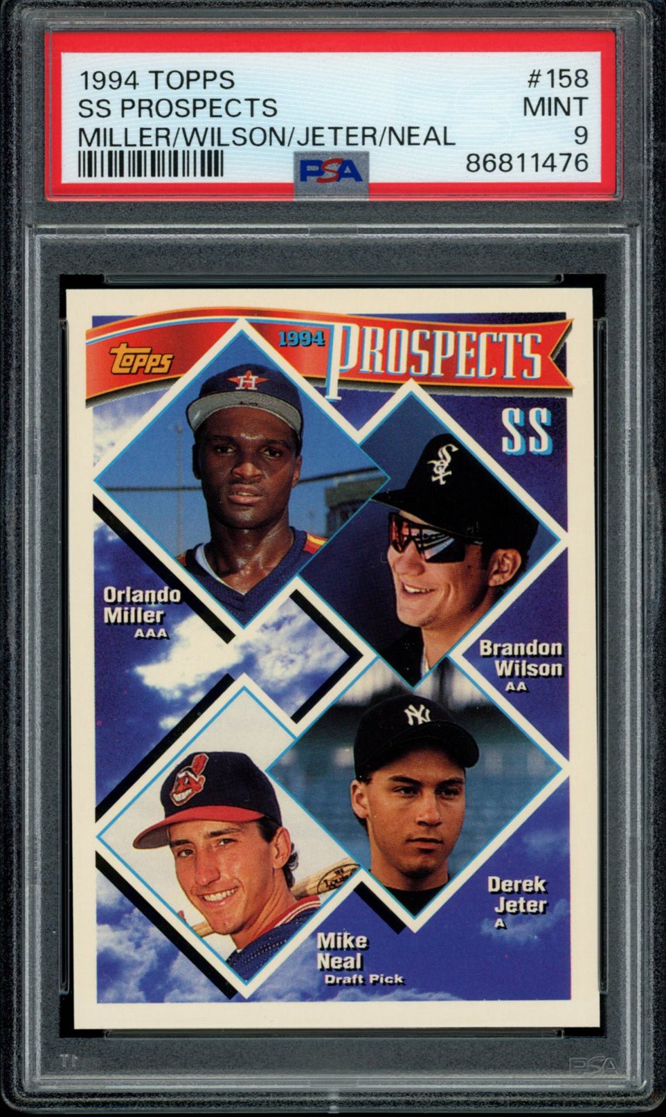 DEREK JETER PSA 9 1994 Topps SS Prospects #158 C2 Baseball Base Graded Cards - Hobby Gems