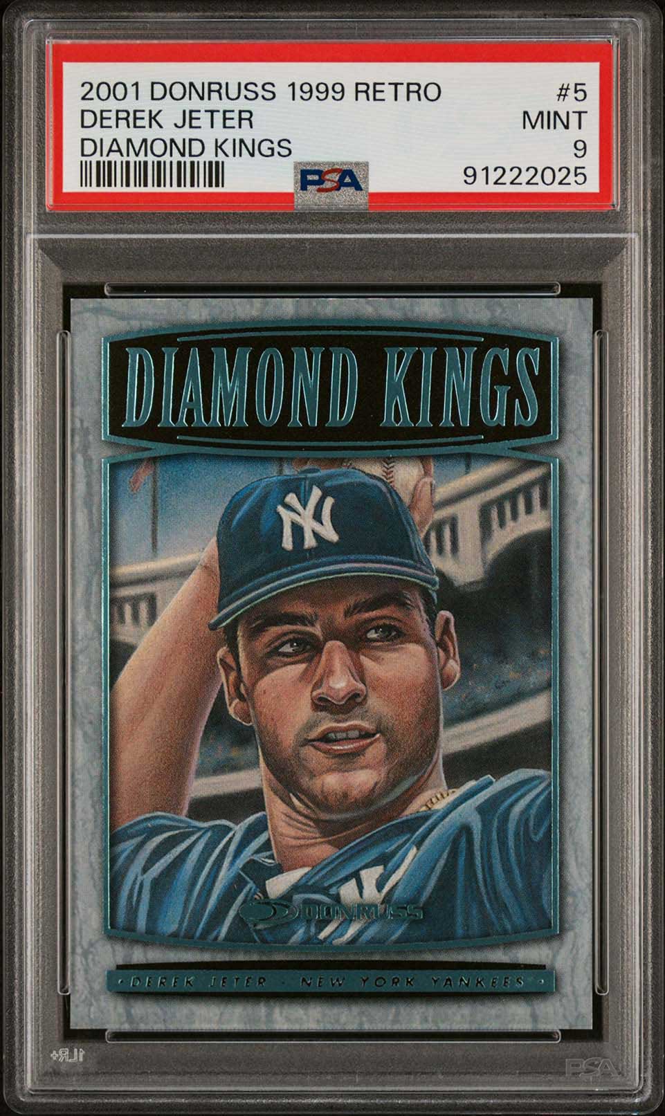 DEREK JETER PSA 9 2001 Donruss 1999 Retro Diamond Kings #5 553/2500 Baseball Graded Cards Insert Serial Numbered - Hobby Gems