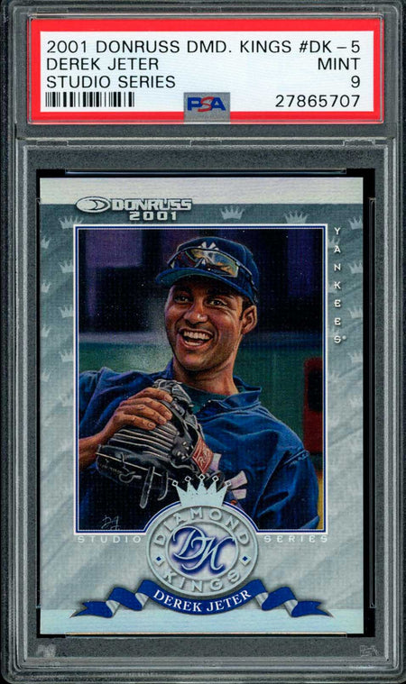 DEREK JETER PSA 9 2001 Donruss Diamond Kings Studio Series #DK - 5 107/250 Baseball Graded Cards Insert Serial Numbered - Hobby Gems