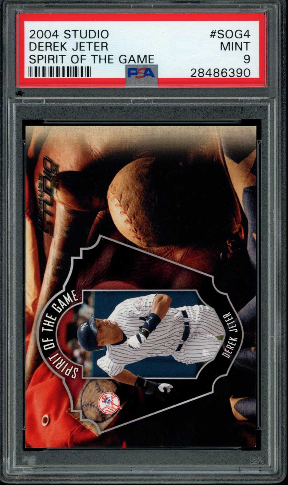 DEREK JETER PSA 9 2004 Studio Spirit of the Game #SOG4 899/999 Baseball Graded Cards Insert Serial Numbered - Hobby Gems