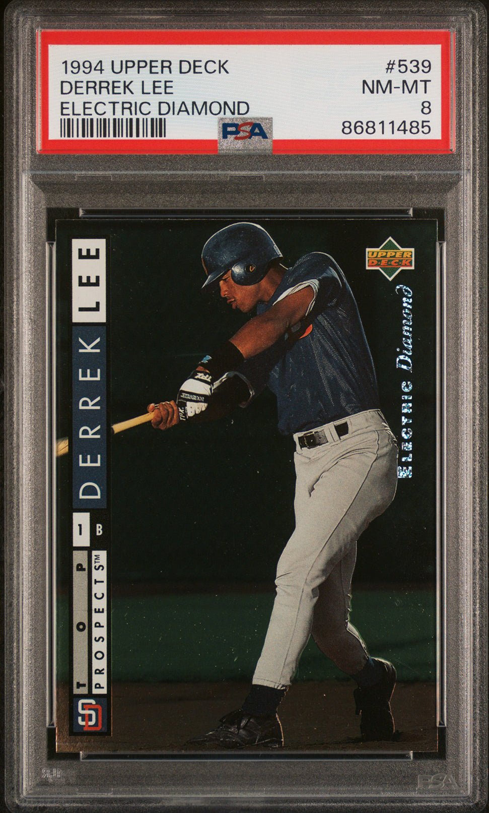 DEREK LEE PSA 8 1994 Upper Deck Electric Diamond #539 Baseball Graded Cards Parallel RC - Hobby Gems