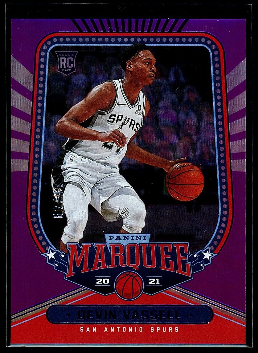 DEVIN VASSELL 2020-21 Panini Chronicles RC Marquee Purple 46/49 #243 Basketball Parallel Serial Numbered - Hobby Gems