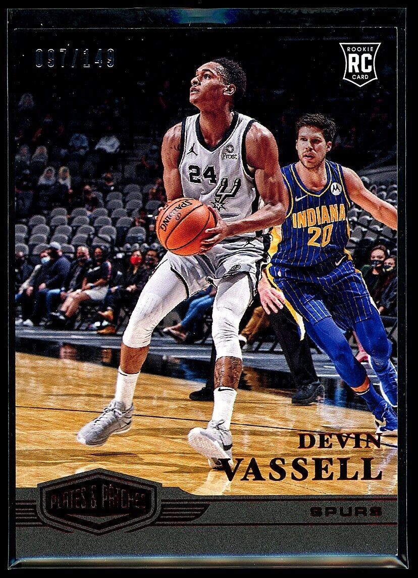 DEVIN VASSELL 2020-21 Panini Chronicles RC Plates & Patches Red 97/149 #308 Basketball Parallel Serial Numbered - Hobby Gems