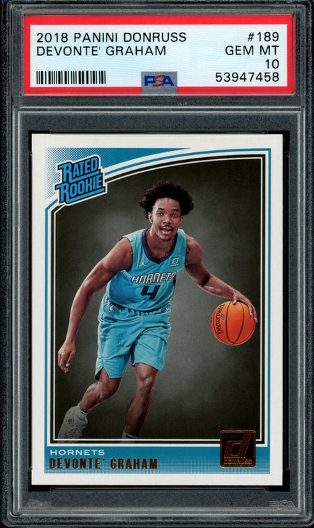 DEVONTE GRAHAM PSA 10 2018-19 Panini Donruss RC #189 Basketball Base Graded Cards RC - Hobby Gems