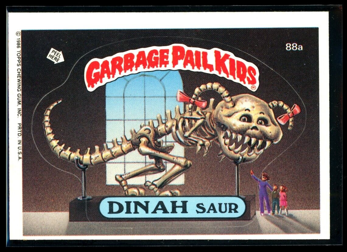 DINAH SAUR 1986 Garbage Pail Kids Series 3 #88a Copyright NM Garbage Pail Kids Base - Hobby Gems