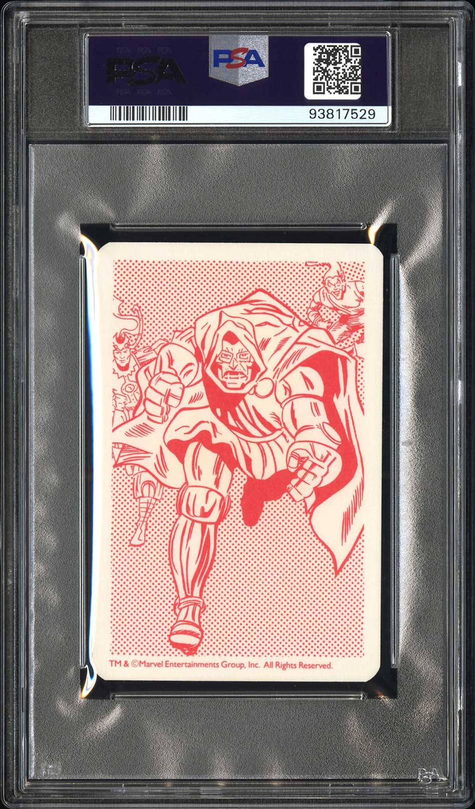 DOCTOR DOOM PSA 10 1988 Super Top Trumps Marvel Super Heroes Red Back Marvel Base Graded Cards - Hobby Gems