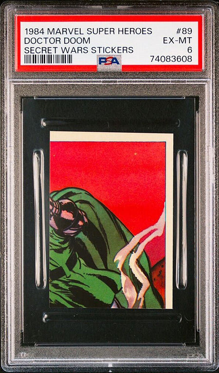 DOCTOR DOOM PSA 6 1984 Marvel Super Heroes Secret Wars Sticker #89 Marvel Graded Cards Sticker - Hobby Gems