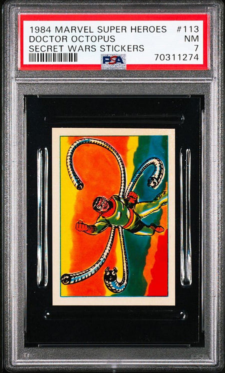 DOCTOR OCTOPUS PSA 7 1984 Marvel Super Heroes Secret Wars Sticker #113 Marvel Graded Cards Sticker - Hobby Gems