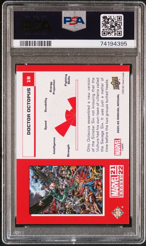 DOCTOR OCTOPUS PSA 9 2021 Upper Deck Marvel Annual Silver Sparkle #19 Marvel Graded Cards Parallel - Hobby Gems