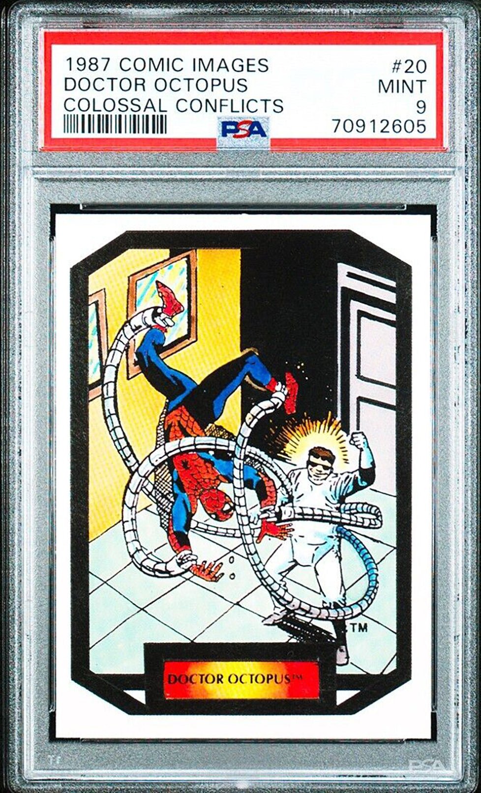 DOCTOR OCTOPUS SPIDER-MAN PSA 9 1987 Comic Images Colossal Conflicts #20 C1 Marvel Base Graded Cards - Hobby Gems