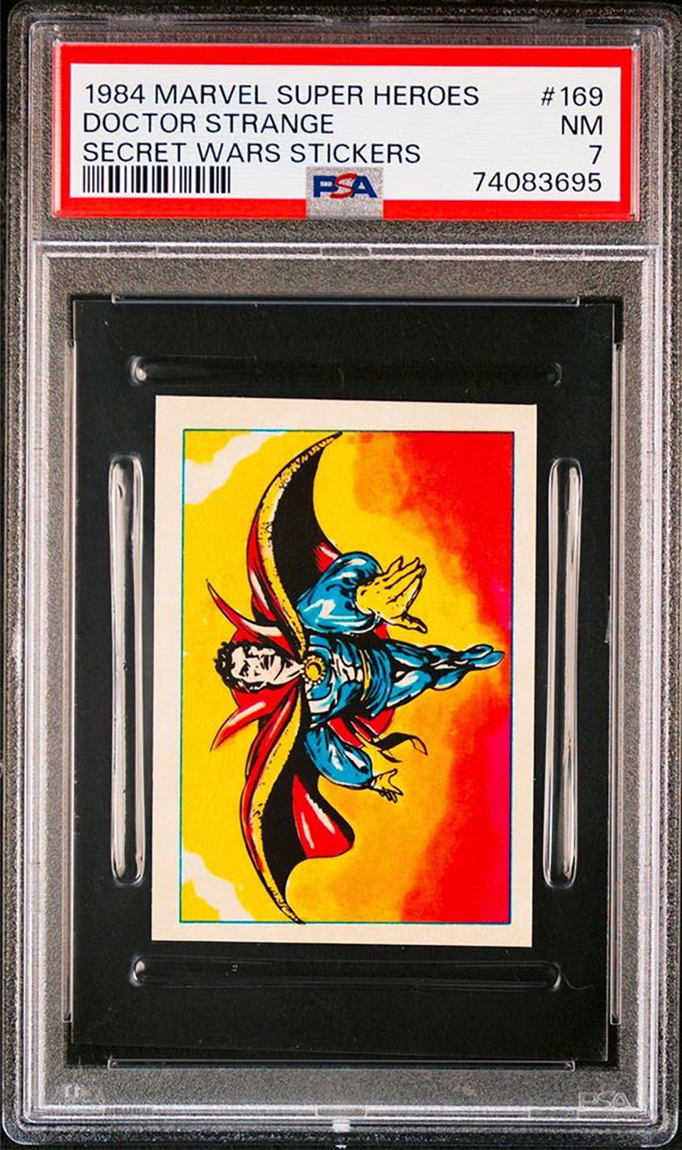 DOCTOR STRANGE PSA 7 1984 Marvel Super Heroes Secret Wars Sticker #169 C2 Marvel Graded Cards Sticker - Hobby Gems