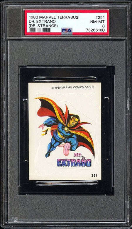 DOCTOR STRANGE PSA 8 1980 Terrabusi Marvel Superheroes Sticker #251 Marvel Graded Cards Sticker - Hobby Gems