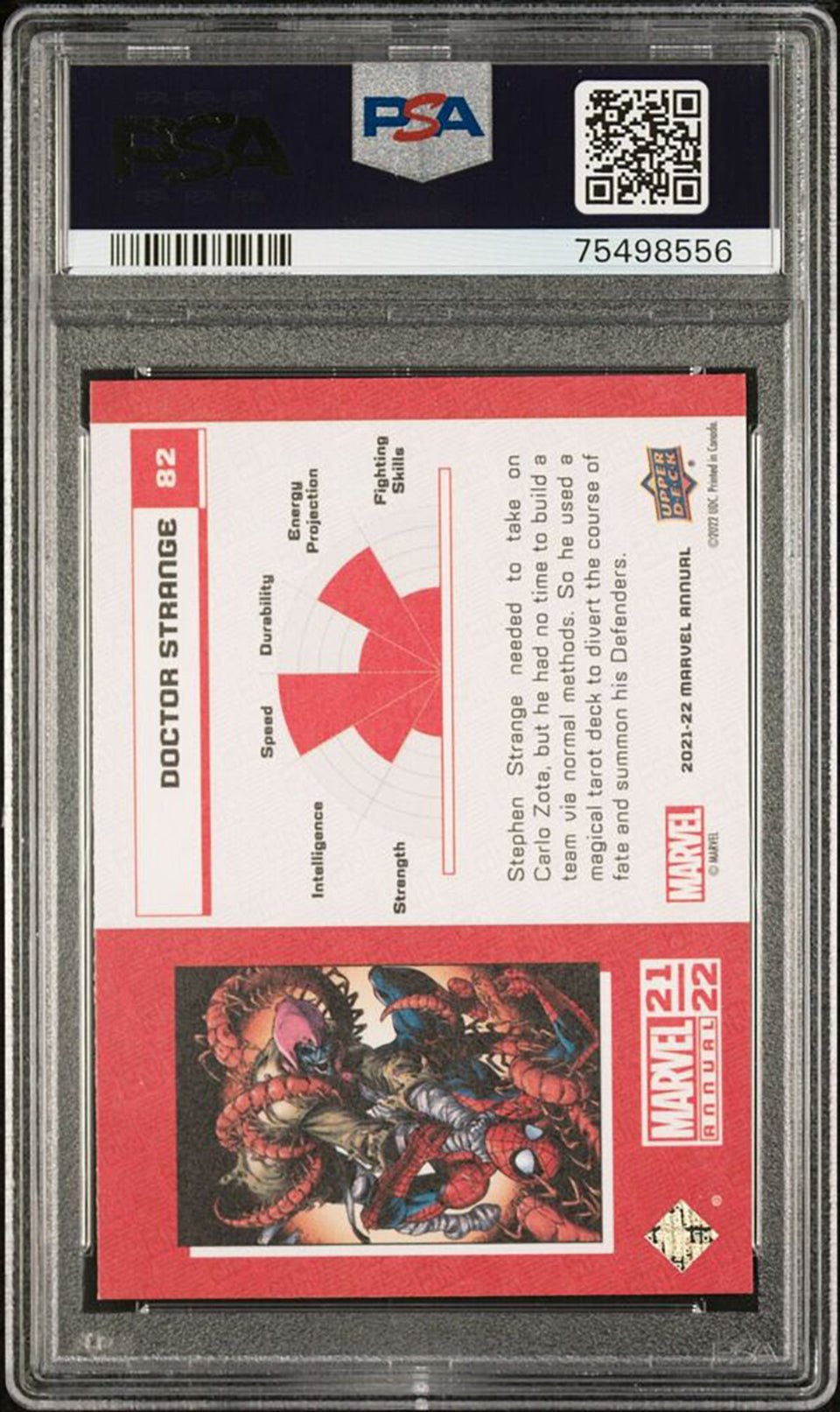 DOCTOR STRANGE PSA 8 2021-22 Upper Deck Marvel Annual Canvas Variant #82 C1 Marvel Graded Cards Parallel - Hobby Gems