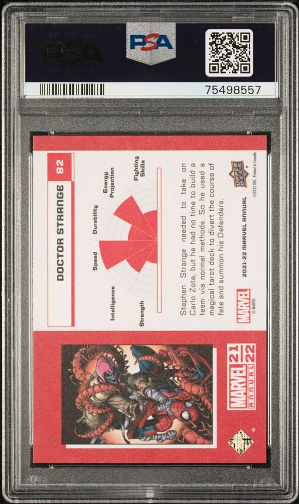 DOCTOR STRANGE PSA 8 2021-22 Upper Deck Marvel Annual Canvas Variant #82 C2 Marvel Graded Cards Parallel - Hobby Gems