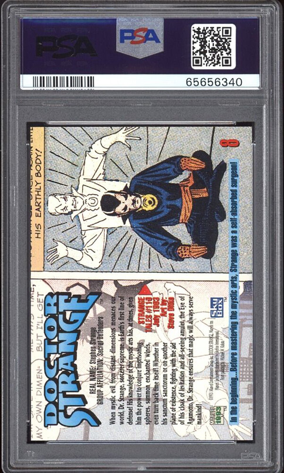 DOCTOR STRANGE PSA 9 1993 Marvel Masterpieces #8 Marvel Base Graded Cards - Hobby Gems