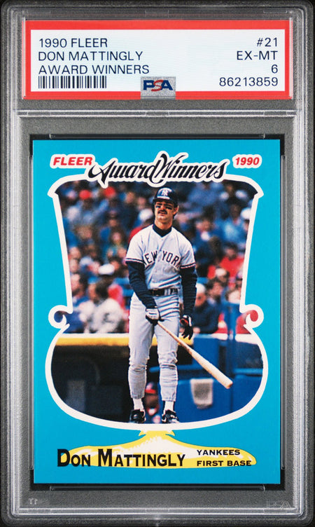 DON MATTINGLY PSA 6 1990 Fleer Award Winners #21 Baseball Graded Cards Insert - Hobby Gems