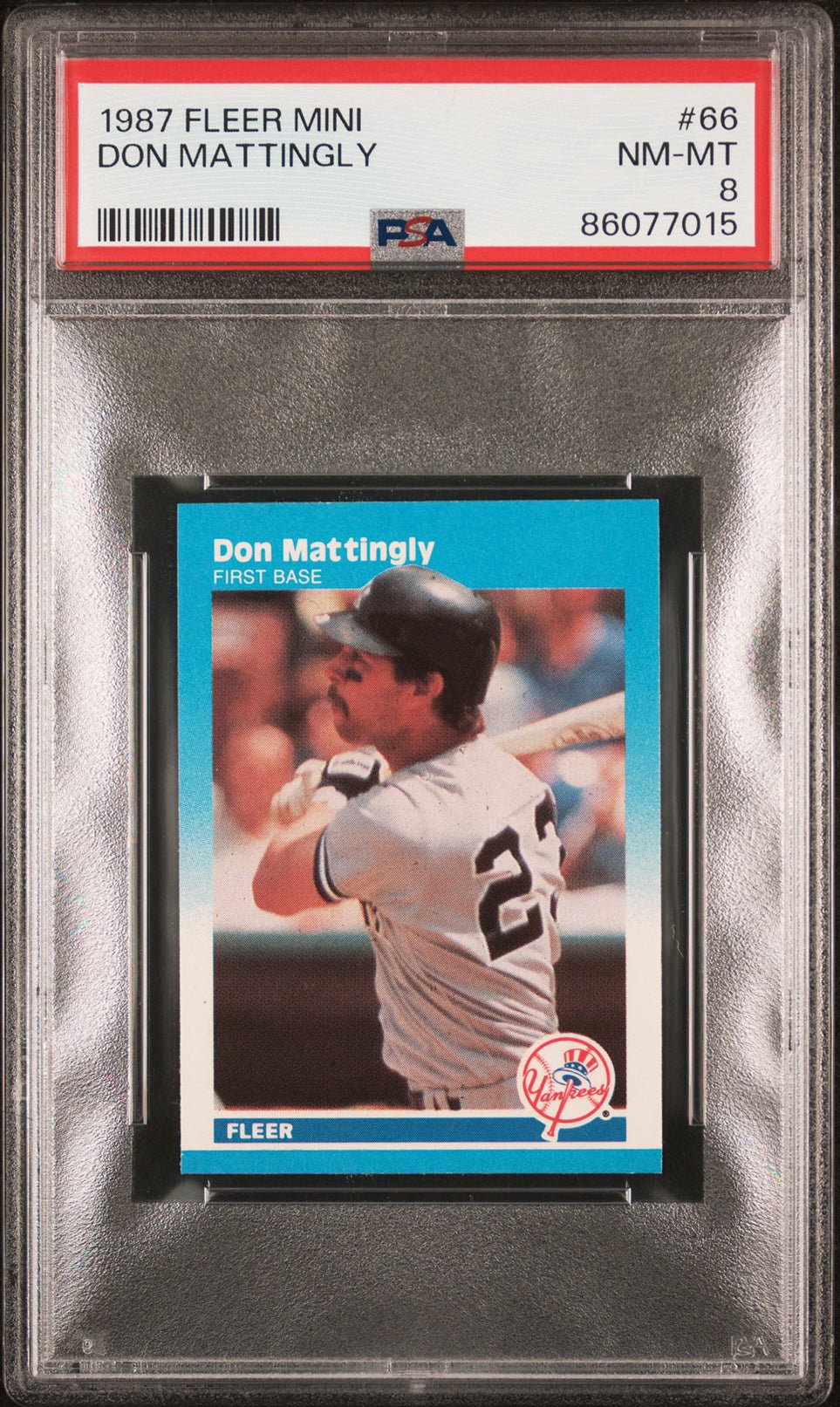 DON MATTINGLY PSA 8 1987 Fleer Mini #66 Baseball Base Graded Cards - Hobby Gems