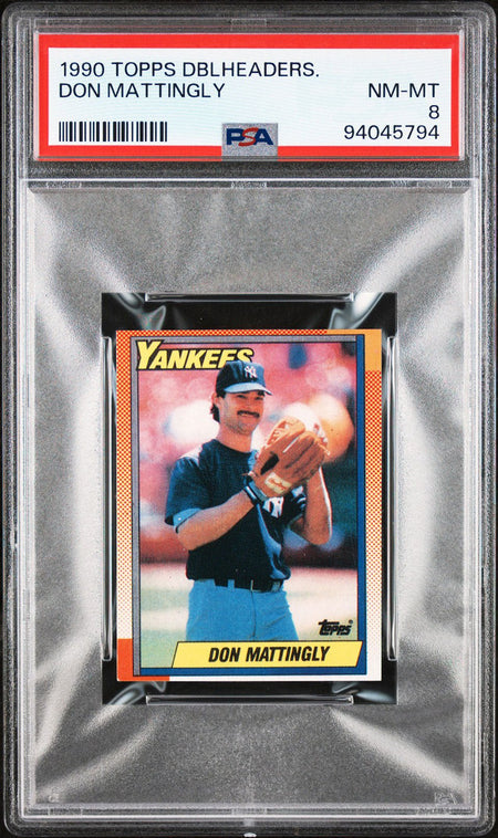 DON MATTINGLY PSA 8 1990 Topps Doubleheaders Baseball Base Graded Cards - Hobby Gems