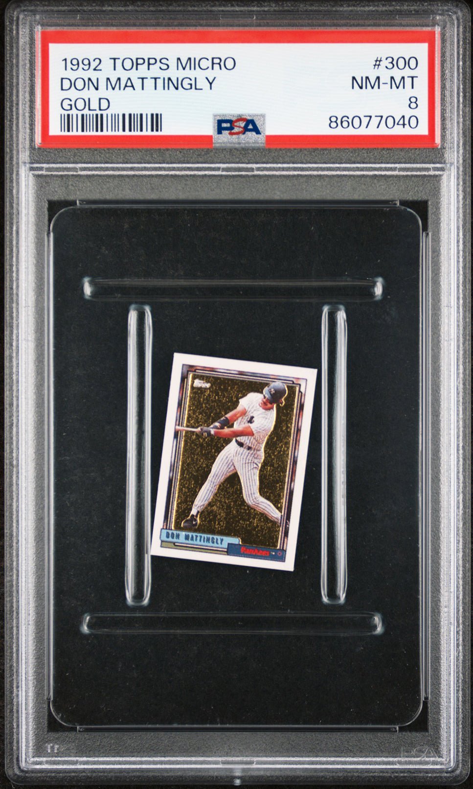 DON MATTINGLY PSA 8 1992 Topps Micro Gold #300 Baseball Graded Cards Parallel - Hobby Gems