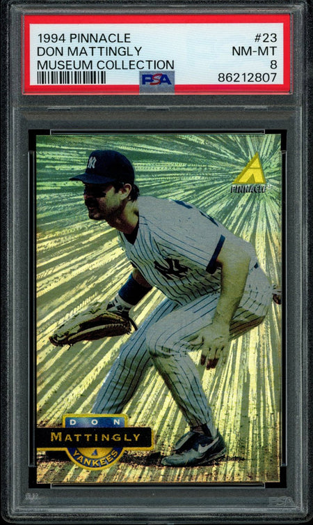 DON MATTINGLY PSA 8 1994 Pinnacle Museum Collection #23 Baseball Graded Cards Parallel - Hobby Gems