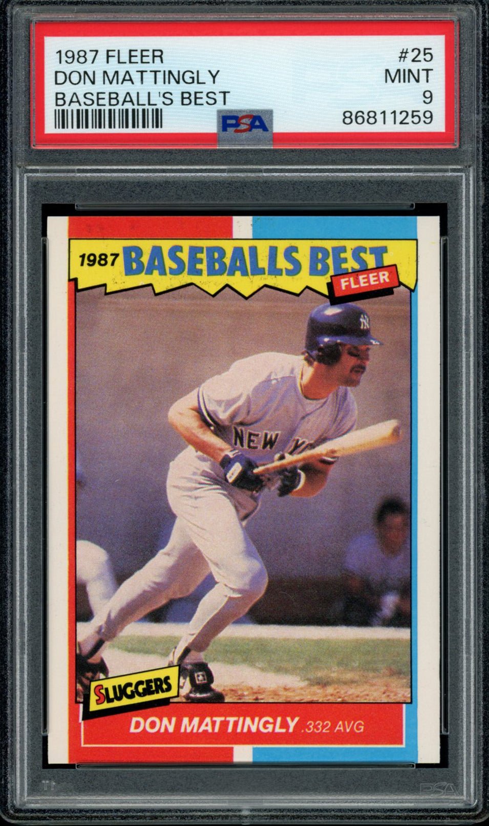 DON MATTINGLY PSA 9 1987 Fleer Baseball's Best #25 Baseball Base Graded Cards - Hobby Gems