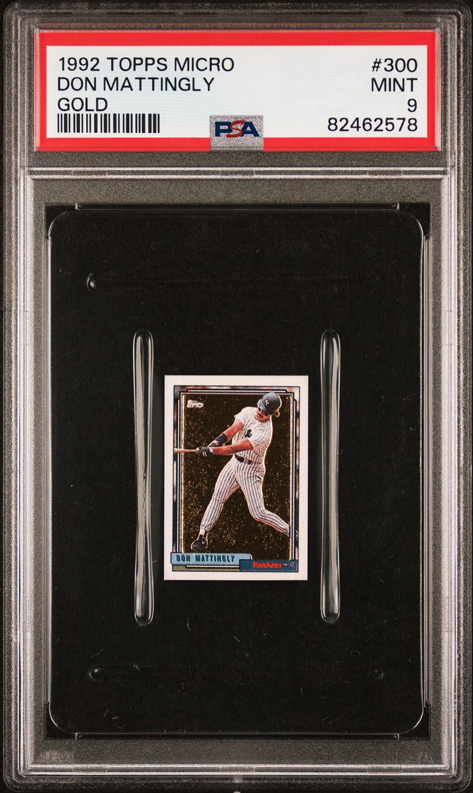 DON MATTINGLY PSA 9 1992 Topps Micro Gold #300 C2 Baseball Graded Cards Parallel - Hobby Gems