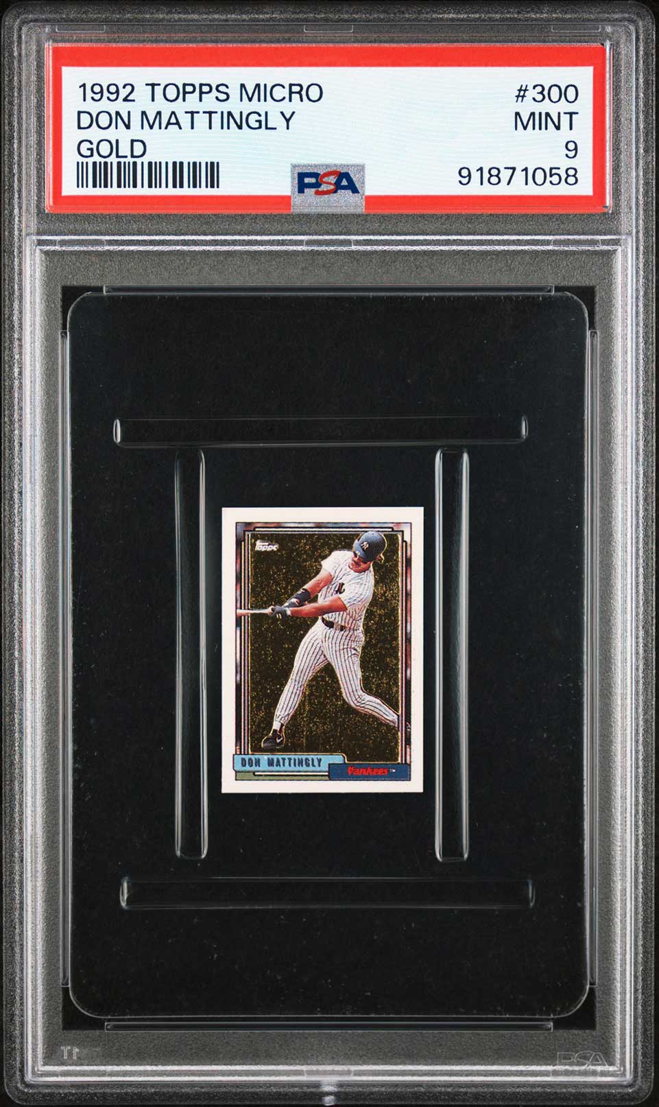 DON MATTINGLY PSA 9 1992 Topps Micro Gold #300 C4 Baseball Graded Cards Parallel - Hobby Gems