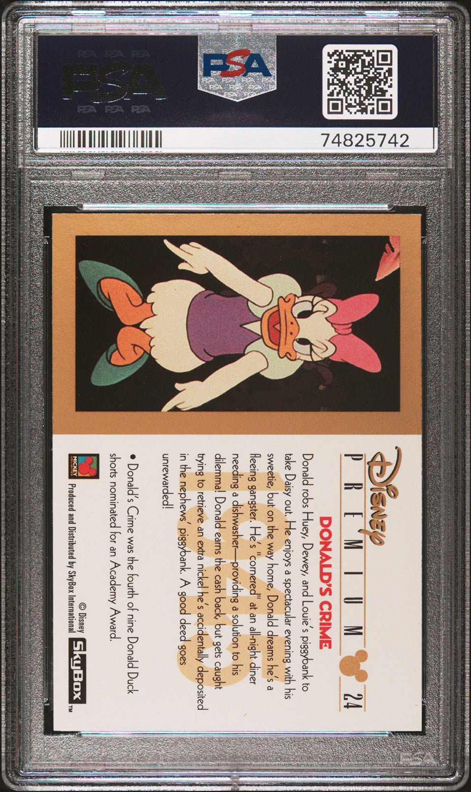 DONALD'S CRIME Daisy Duck PSA 9 1995 Skybox Disney Premium #24 Disney Base Graded Cards - Hobby Gems