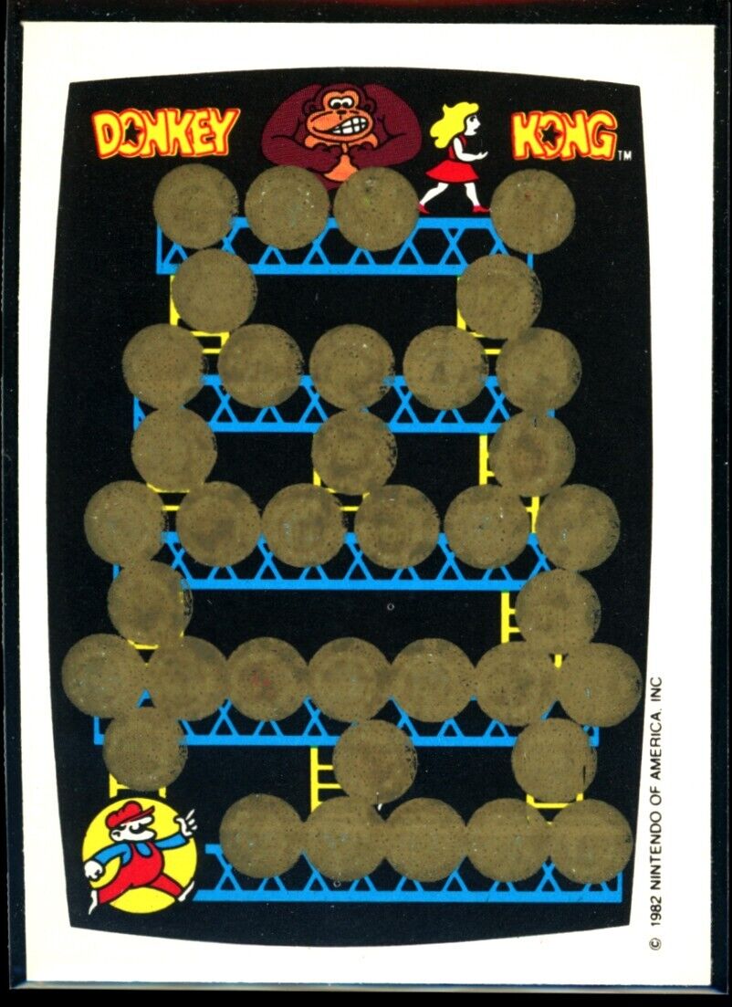 DONKEY KONG 1982 Topps Scratch-Off Blue/Yellow NM C1 Nintendo Scratch Off - Hobby Gems