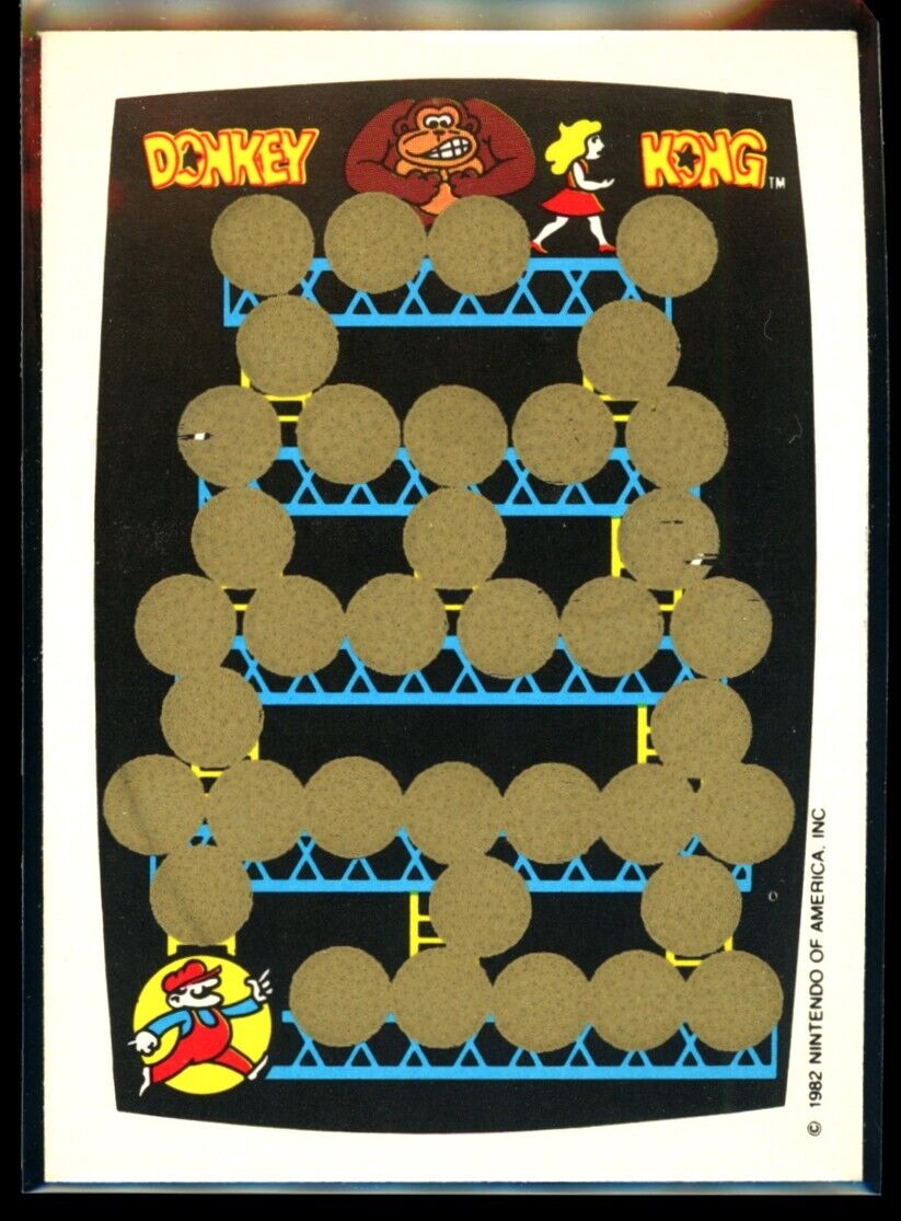 DONKEY KONG 1982 Topps Scratch-Off Blue/Yellow NM C2 Nintendo Scratch Off - Hobby Gems