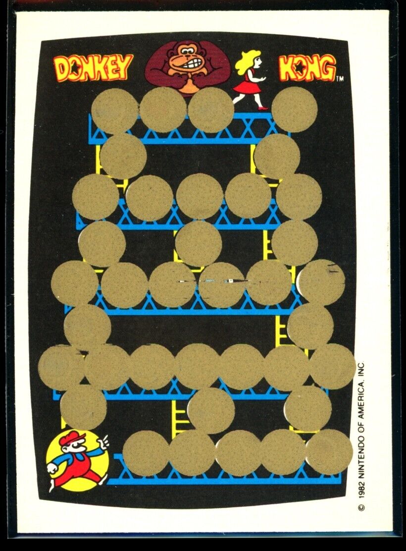 DONKEY KONG 1982 Topps Scratch-Off Blue/Yellow NM C3 Nintendo Scratch Off - Hobby Gems