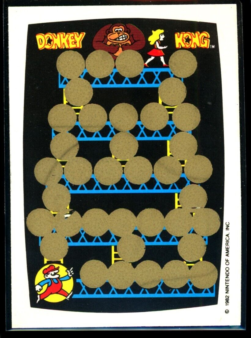 DONKEY KONG 1982 Topps Scratch-Off Blue/Yellow NM C4 Nintendo Scratch Off - Hobby Gems