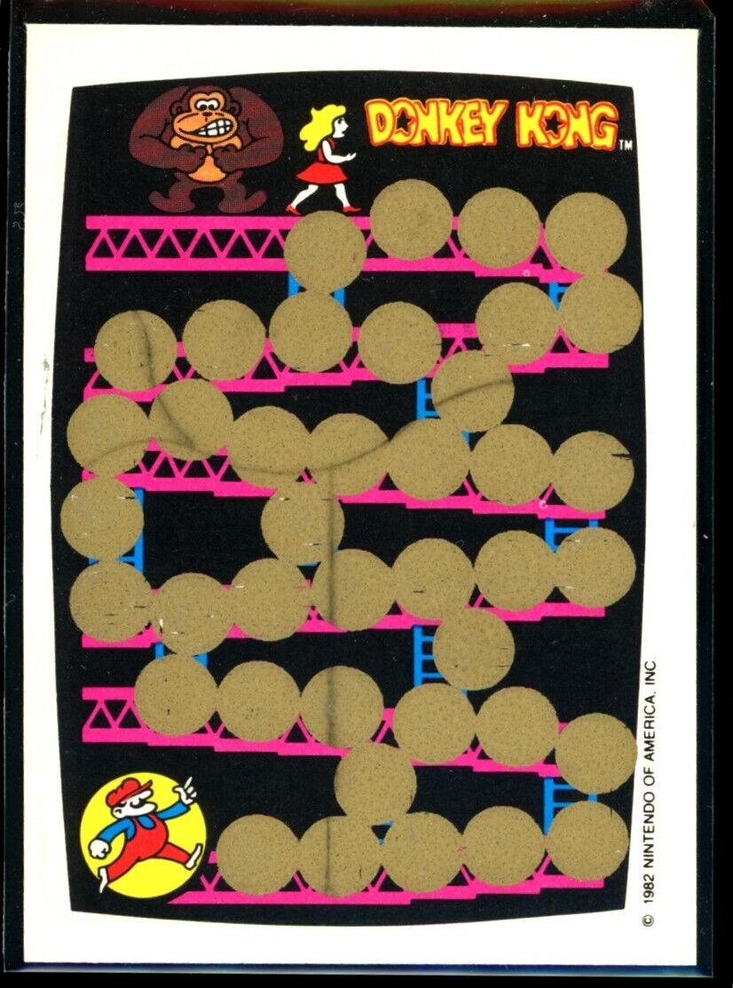 DONKEY KONG 1982 Topps Scratch-Off Red/Blue NM C3 Nintendo Scratch Off - Hobby Gems