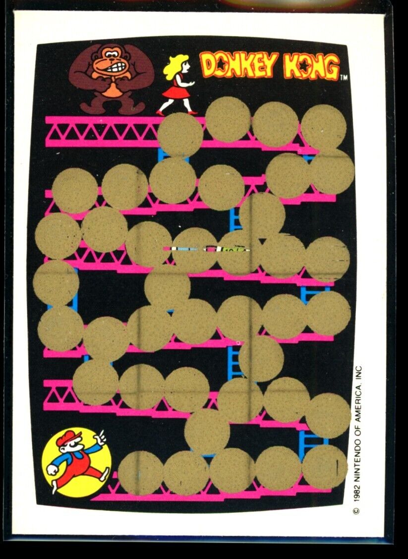 DONKEY KONG 1982 Topps Scratch-Off Red/Blue NM C4 Nintendo Scratch Off - Hobby Gems