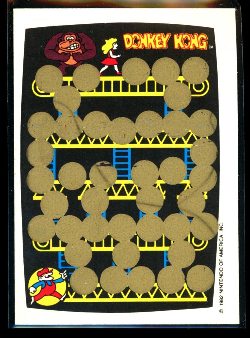DONKEY KONG 1982 Topps Scratch-Off Yellow/Blue NM C4 Nintendo Scratch Off - Hobby Gems