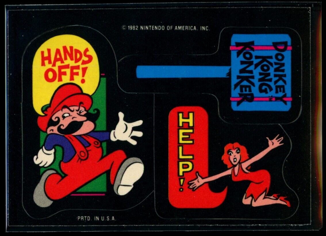 DONKEY KONG KONKER Mario Princess Peach 1982 Topps Donkey Kong Sticker NM C1 Nintendo Sticker - Hobby Gems