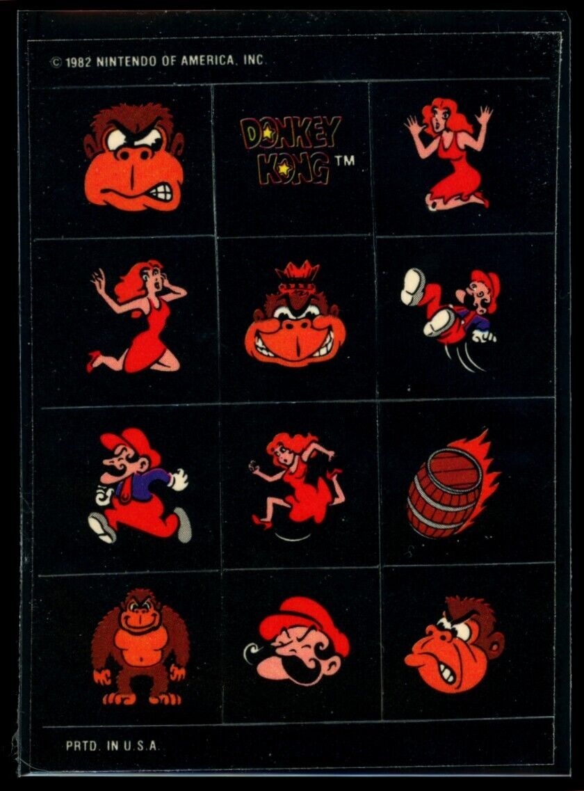 DONKEY KONG MARIO PRINCESS PEACH 1982 Topps Donkey Kong Sticker NM C1 Nintendo Sticker - Hobby Gems