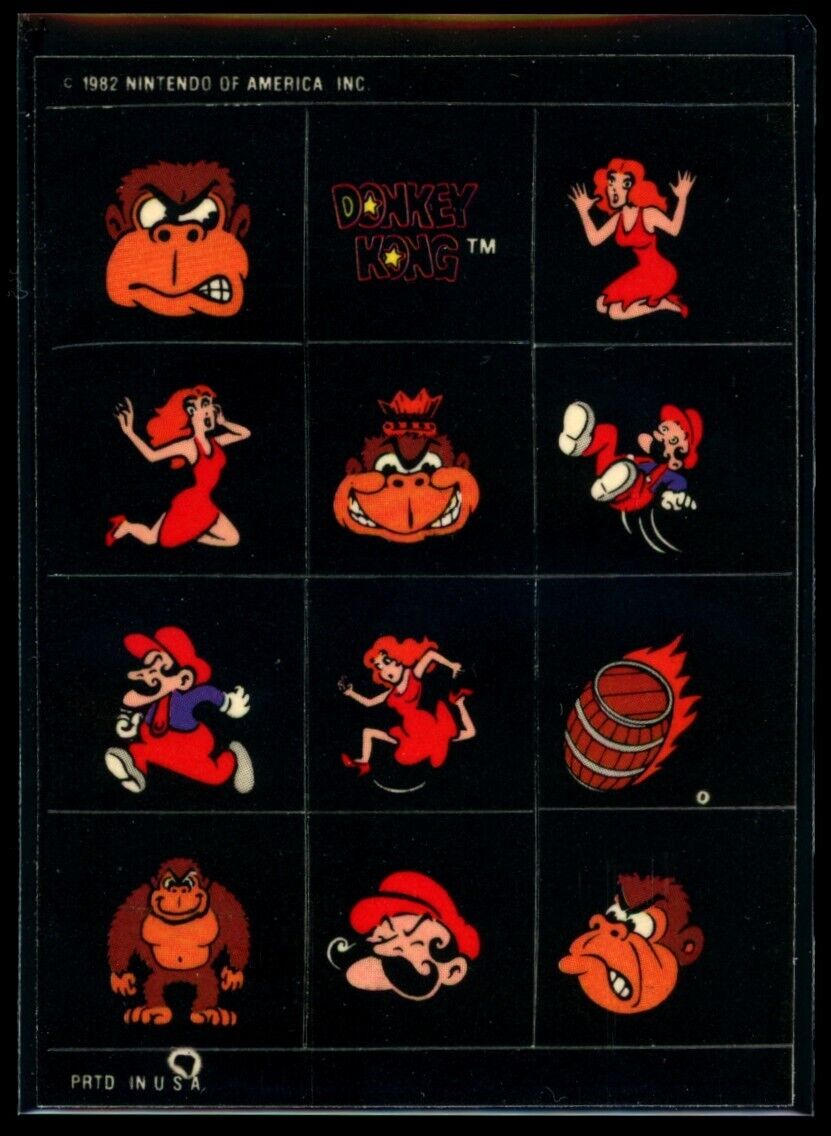 DONKEY KONG MARIO PRINCESS PEACH 1982 Topps Donkey Kong Sticker NM C3 Nintendo Sticker - Hobby Gems