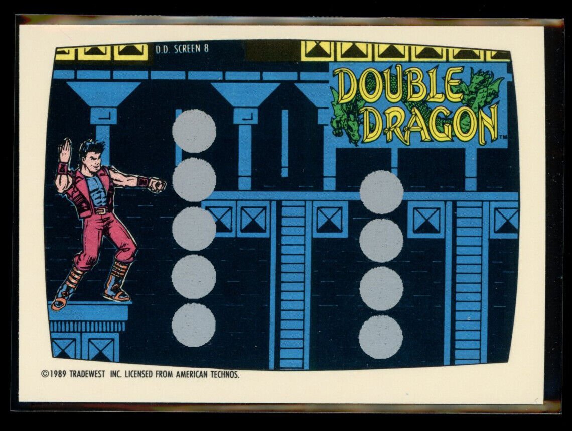 DOUBLE DRAGON 1989 Topps Nintendo Scratch-Off Screen 8 NM C2 Nintendo Base Scratch Off - Hobby Gems