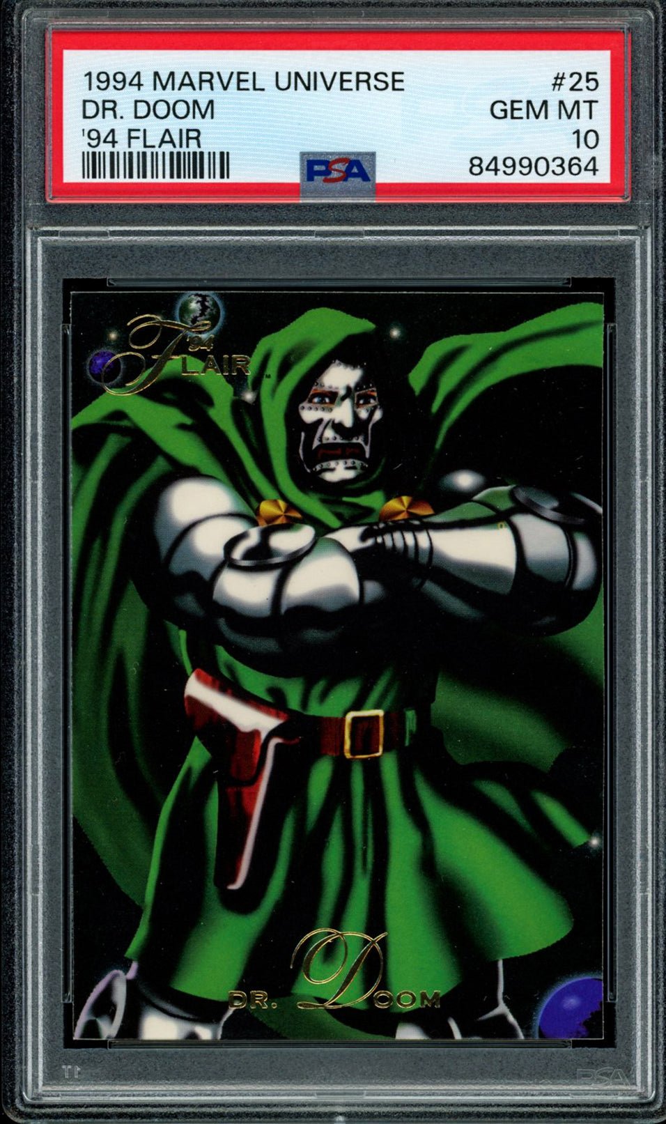DR. DOOM PSA 10 1994 Flair Marvel Universe #25 Marvel Base Graded Cards - Hobby Gems